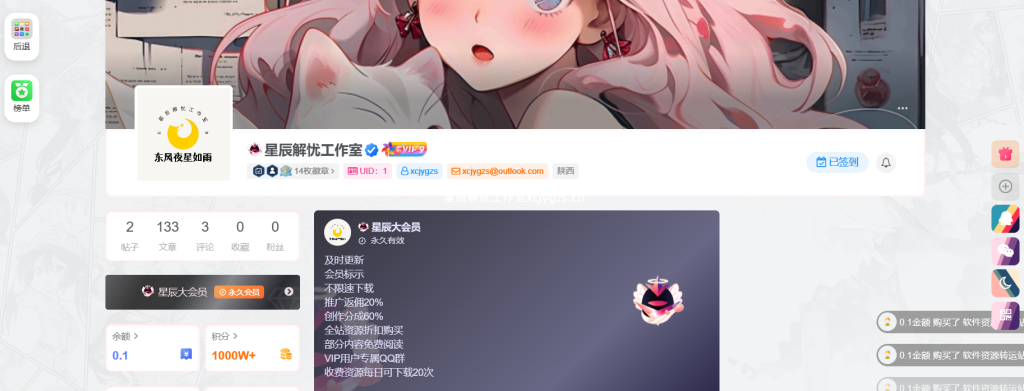 为子比主题用户中心添加包含 UID 的美观复制功能及代码介绍-星辰解忧工作室